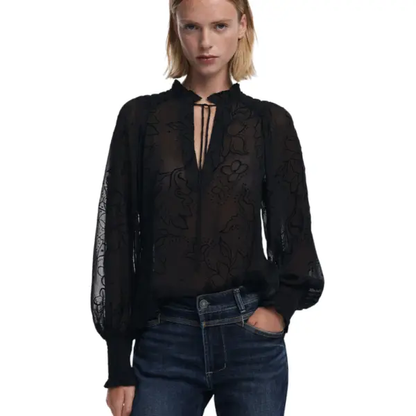 Desigual - Γυναικεία Μπλούζα Regular Fit 25WWBW05-2000 Μαύρο