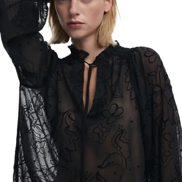 Desigual - Γυναικεία Μπλούζα Regular Fit 25WWBW05-2000 Μαύρο 25WWBW05-2000