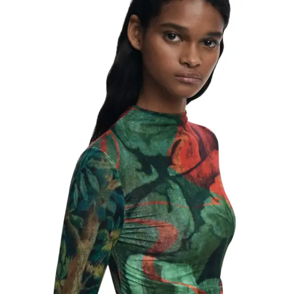 Desigual - Γυναικεία Μπλούζα Tapiz Lacroix Regular Fit 25WWJF48-4055 Πράσινο 25WWJF48-4055