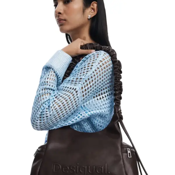 Desigual - Γυναικεία Τσάντα Ώμου Half Logo Montville 25WAXPAY-6009 Καφέ 25WAXPAY-6009