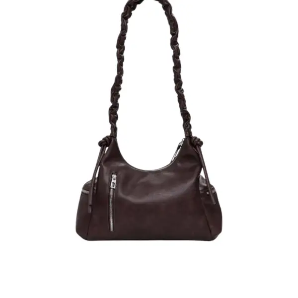 Desigual - Γυναικεία Τσάντα Ώμου Half Logo Montville 25WAXPAY-6009 Καφέ 25WAXPAY-6009