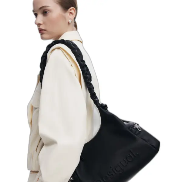 Desigual - Γυναικεία Τσάντα Ώμου Half Logo Montville B 25WAXP98-2000 Μαύρο 25WAXP98-2000