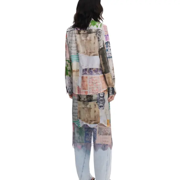 Desigual - Γυναικείο Πουκάμισο Postcard Regular Fit 25WWCW18-6063 Μπεζ 25WWCW18-6063