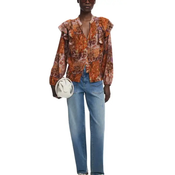 Desigual - Γυναικείο Πουκάμισο Romantica Loose Fit 25WWBW08-7002 Πορτοκαλί 25WWBW08-7002