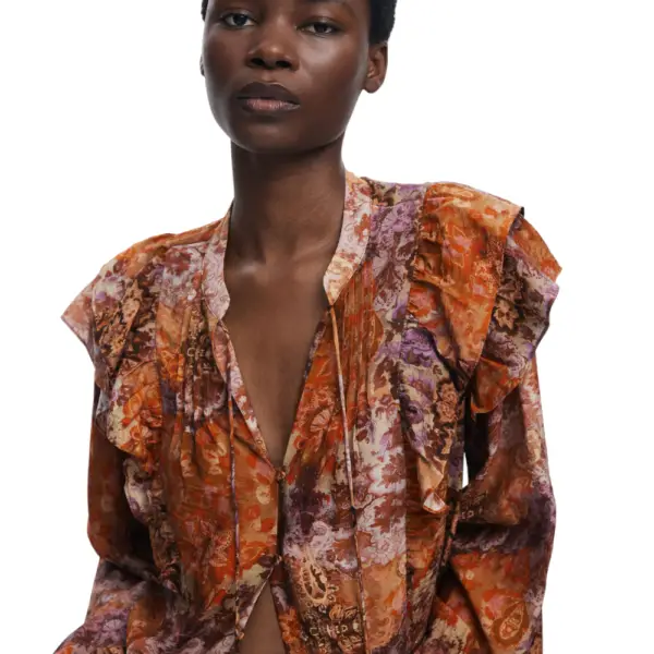 Desigual - Γυναικείο Πουκάμισο Romantica Loose Fit 25WWBW08-7002 Πορτοκαλί 25WWBW08-7002