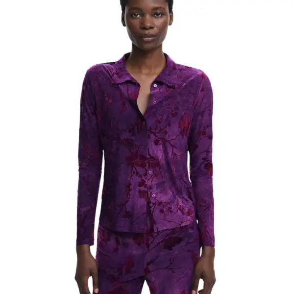 Desigual - Γυναικείο Πουκάμισο Ts Alina Regular Fit 25WWTK29-3028 Μωβ