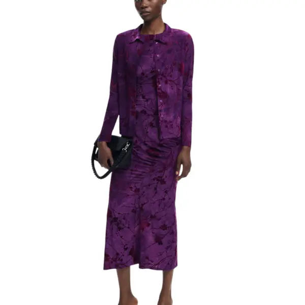 Desigual - Γυναικείο Πουκάμισο Ts Alina Regular Fit 25WWTK29-3028 Μωβ 25WWTK29-3028