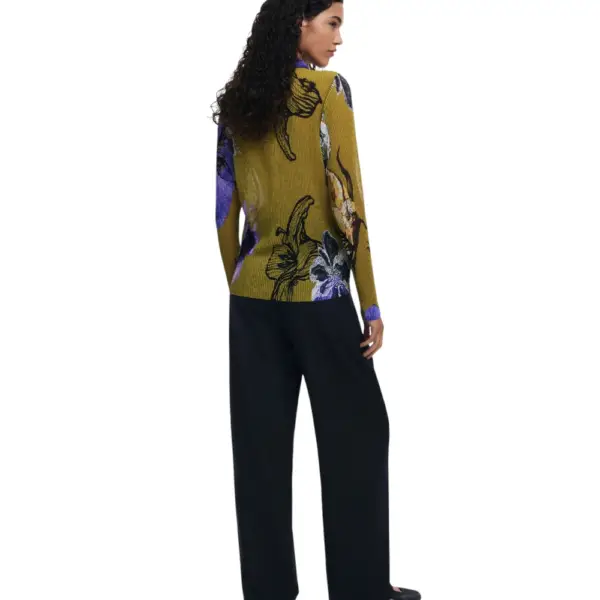 Desigual - Γυναικείο Πουκάμισο Tuffel Flower Slim Fit 25WWTK35-4010 Πράσινο 25WWTK35-4010