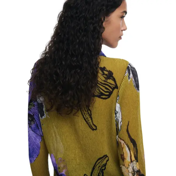 Desigual - Γυναικείο Πουκάμισο Tuffel Flower Slim Fit 25WWTK35-4010 Πράσινο 25WWTK35-4010