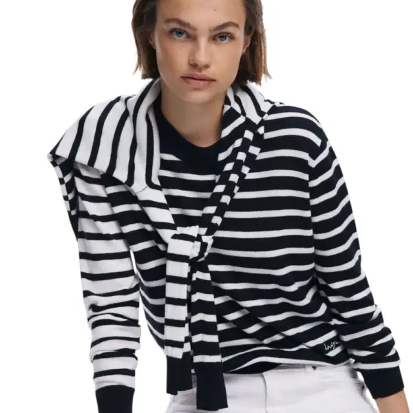 Desigual - Γυναικείο Πουλόβερ Bergen Regular Fit 25WWJF08-2000 Μαύρο 25WWJF08-2000