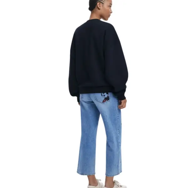 Desigual - Γυναικείο Πουλόβερ Hello Mickey Regular Fit 25WWSK14-2000 Μαύρο 25WWSK14-2000