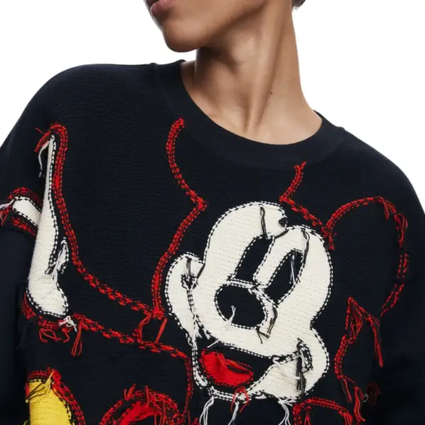 Desigual - Γυναικείο Πουλόβερ Hello Mickey Regular Fit 25WWSK14-2000 Μαύρο 25WWSK14-2000