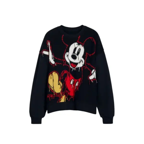Desigual - Γυναικείο Πουλόβερ Hello Mickey Regular Fit 25WWSK14-2000 Μαύρο 25WWSK14-2000