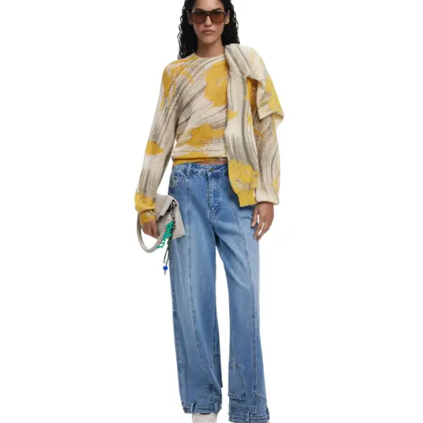 Desigual - Γυναικείο Πουλόβερ Hyder Regular Fit 25WWJF31-8018 Κίτρινο 25WWJF31-8018