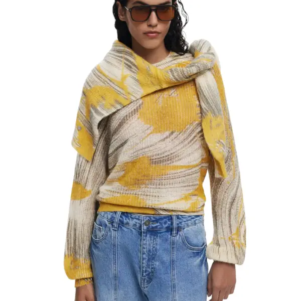 Desigual - Γυναικείο Πουλόβερ Hyder Regular Fit 25WWJF31-8018 Κίτρινο 25WWJF31-8018