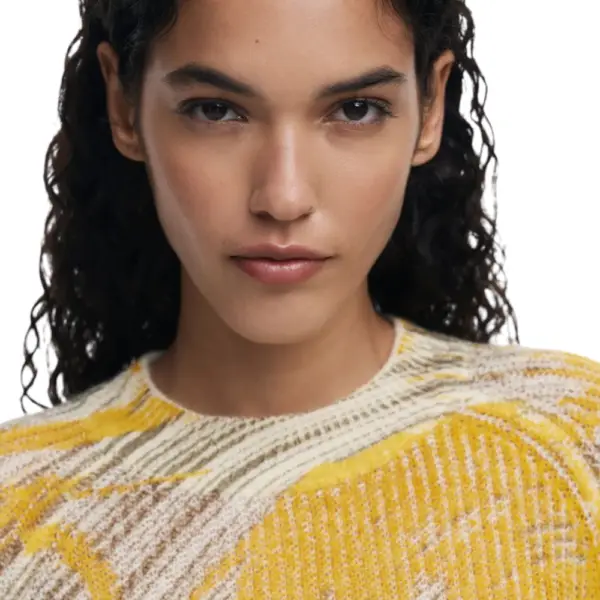 Desigual - Γυναικείο Πουλόβερ Hyder Regular Fit 25WWJF31-8018 Κίτρινο 25WWJF31-8018