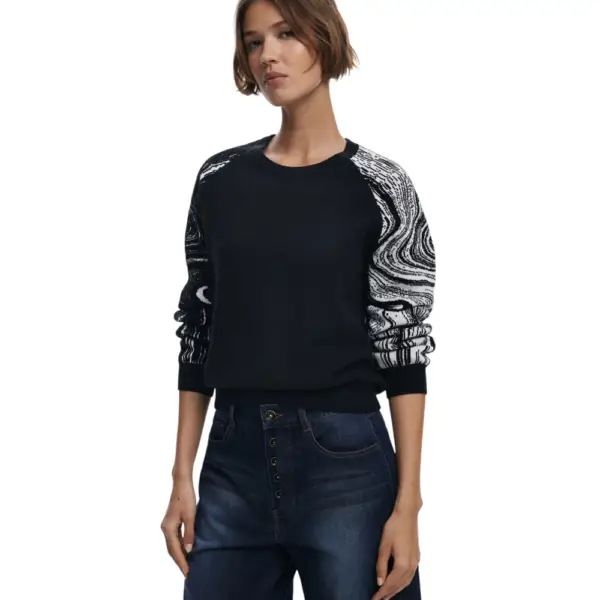 Desigual - Γυναικείο Πουλόβερ Kodiak Regular Fit 25WWJF28-2000 Μαύρο