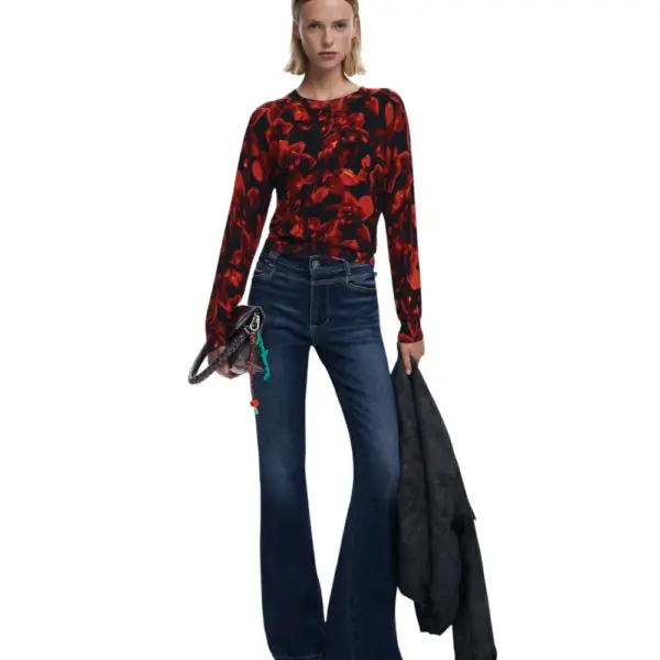 Desigual - Γυναικείο Πουλόβερ Lund Regular Fit 25WWJF16-2000 Μαύρο 25WWJF16-2000