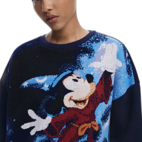 Desigual - Γυναικείο Πουλόβερ Mickey Fantasia Regular Fit 25WWSK15-5000 Μπλε Σκούρο 25WWSK15-5000