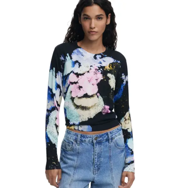 Desigual - Γυναικείο Πουλόβερ Nenufar Lacroix Regular Fit 25WWJF46-5025 Μαύρο