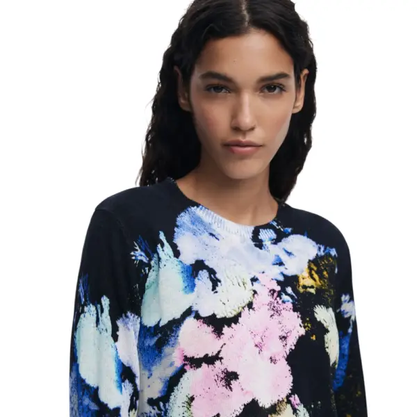 Desigual - Γυναικείο Πουλόβερ Nenufar Lacroix Regular Fit 25WWJF46-5025 Μαύρο 25WWJF46-5025