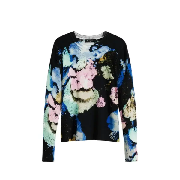 Desigual - Γυναικείο Πουλόβερ Nenufar Lacroix Regular Fit 25WWJF46-5025 Μαύρο 25WWJF46-5025