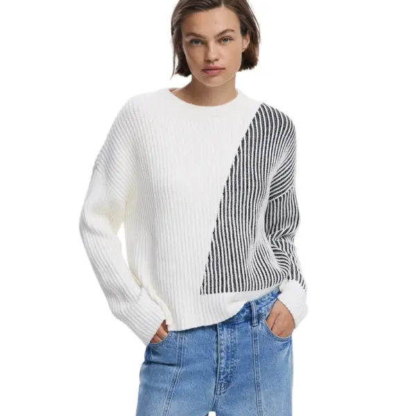 Desigual - Γυναικείο Πουλόβερ Nome Regular Fit 25WWJF26-1011 Εκρού