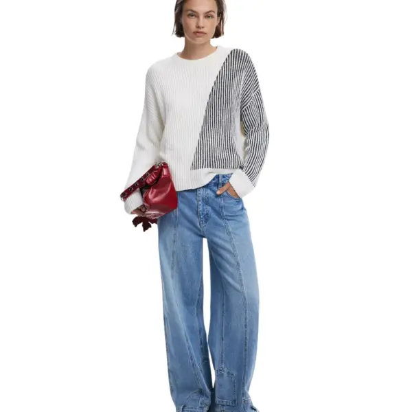 Desigual - Γυναικείο Πουλόβερ Nome Regular Fit 25WWJF26-1011 Εκρού 25WWJF26-1011