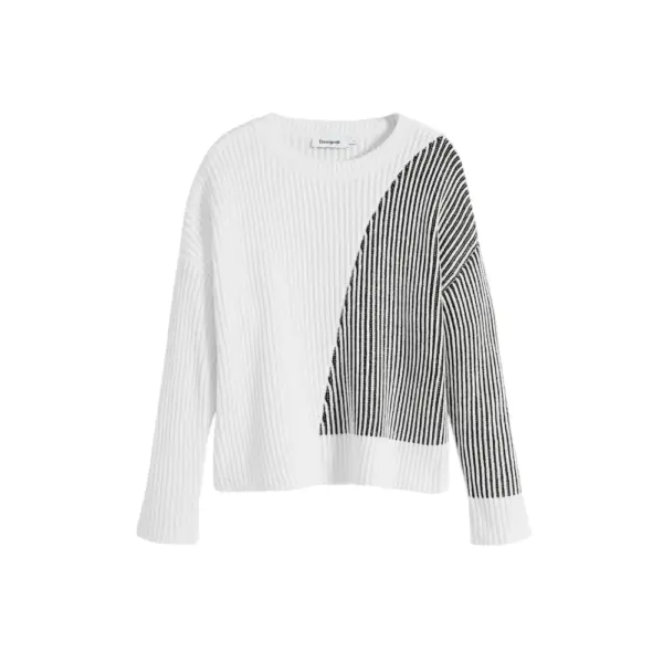 Desigual - Γυναικείο Πουλόβερ Nome Regular Fit 25WWJF26-1011 Εκρού 25WWJF26-1011