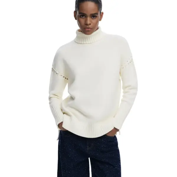 Desigual - Γυναικείο Πουλόβερ Vantaa Relaxed Fit 25WWJF11-1011 Εκρού