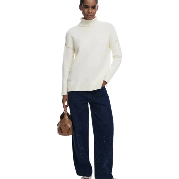 Desigual - Γυναικείο Πουλόβερ Vantaa Relaxed Fit 25WWJF11-1011 Εκρού 25WWJF11-1011