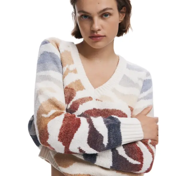 Desigual - Γυναικείο Πουλόβερ Wasilla Regular Fit 25WWJF21-1011 Εκρού 25WWJF21-1011