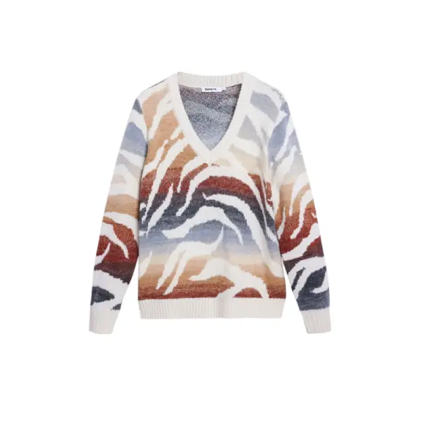 Desigual - Γυναικείο Πουλόβερ Wasilla Regular Fit 25WWJF21-1011 Εκρού 25WWJF21-1011