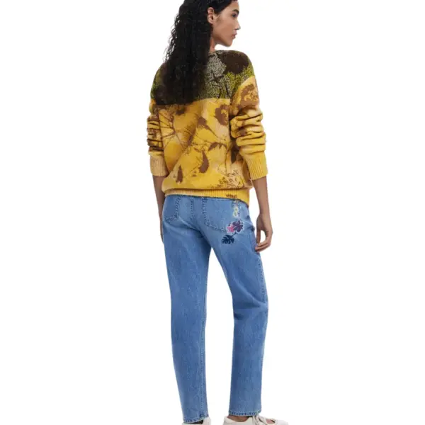 Desigual - Γυναικείο Πουλόβερ Ζακάρ Adak Regular Fit 25WWJF30-8018 Κίτρινο 25WWJF30-8018