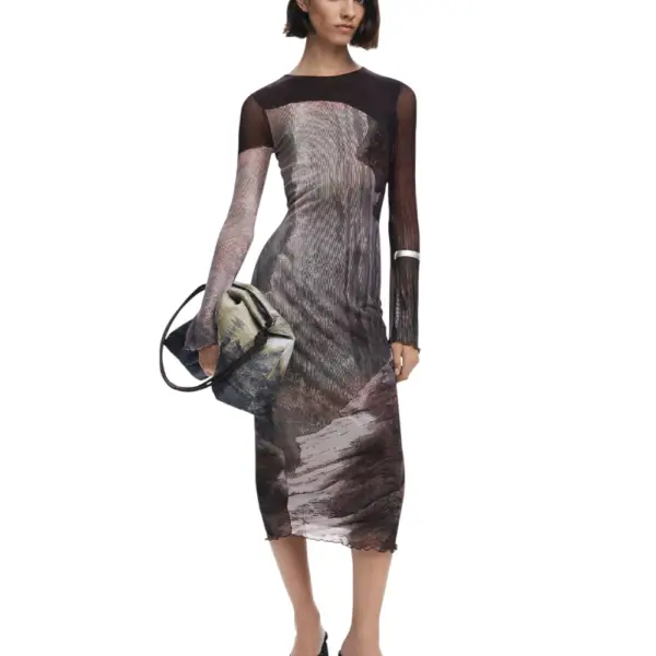 Desigual - Γυναικείο Φόρεμα Abyss Lacroix Slim Fit 25WWVK01-6044 Καφέ 25WWVK01-6044