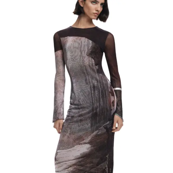 Desigual - Γυναικείο Φόρεμα Abyss Lacroix Slim Fit 25WWVK01-6044 Καφέ 25WWVK01-6044