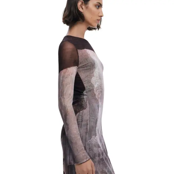 Desigual - Γυναικείο Φόρεμα Abyss Lacroix Slim Fit 25WWVK01-6044 Καφέ 25WWVK01-6044