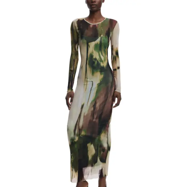 Desigual - Γυναικείο Φόρεμα Godiva Slim Fit 25WWVK41-4003 Πράσινο