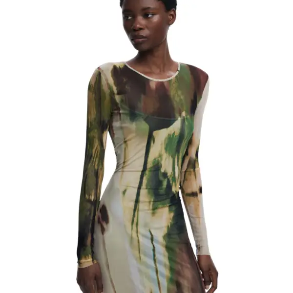 Desigual - Γυναικείο Φόρεμα Godiva Slim Fit 25WWVK41-4003 Πράσινο 25WWVK41-4003