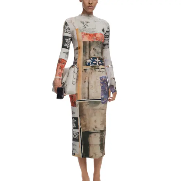 Desigual - Γυναικείο Φόρεμα Lyra Slim Fit 25WWVK30-9019 Μπεζ