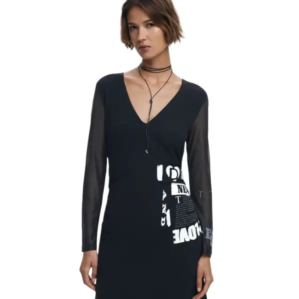 Desigual - Γυναικείο Φόρεμα Posinew Slim Fit 25WWVW26-2000 Μαύρο 25WWVW26-2000