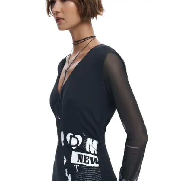 Desigual - Γυναικείο Φόρεμα Posinew Slim Fit 25WWVW26-2000 Μαύρο 25WWVW26-2000