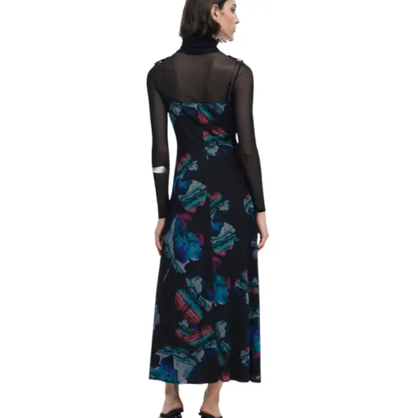 Desigual - Γυναικείο Φόρεμα Watercolor Lacroix Regular Fit 25WWVK03-2000 Μαύρο 25WWVK03-2000