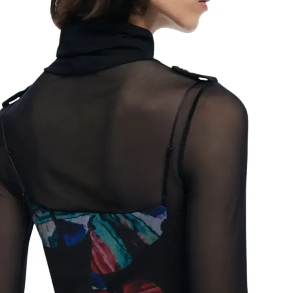 Desigual - Γυναικείο Φόρεμα Watercolor Lacroix Regular Fit 25WWVK03-2000 Μαύρο 25WWVK03-2000