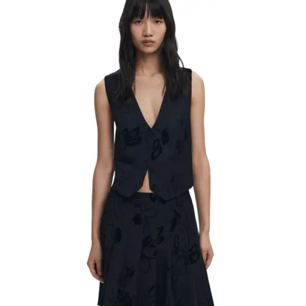 Desigual - Φούστα Mini Flock Regular Fit 25WWFW10-2000 Μαύρο