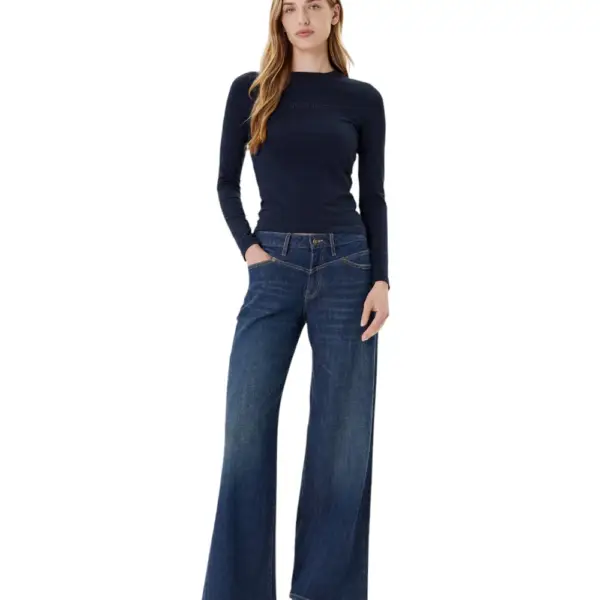 Guess - Γυναικεία Μακρυμάνικη Μπλούζα Slim Fit W4YI22J1314-A71W Μπλε Σκούρο W4YI22J1314-A71W