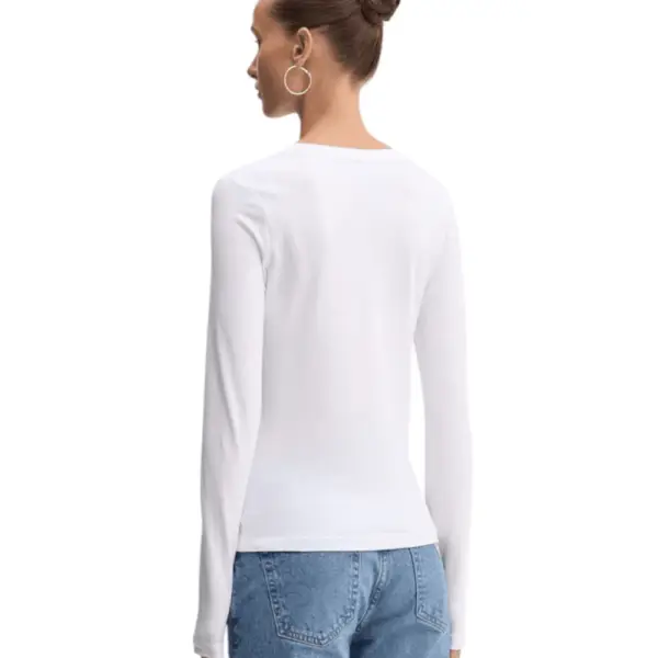 Guess - Γυναικεία Μακρυμάνικη Μπλούζα Slim Fit W4YI22J1314-G011 Λευκό W4YI22J1314-G011