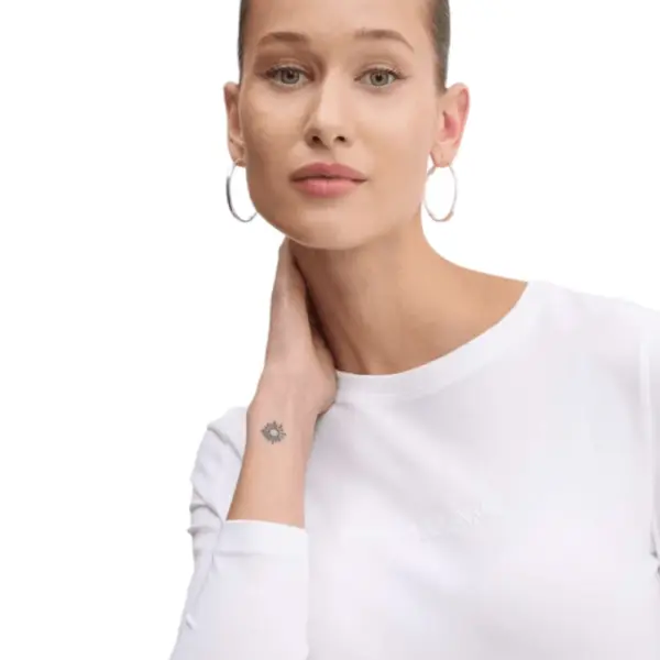 Guess - Γυναικεία Μακρυμάνικη Μπλούζα Slim Fit W4YI22J1314-G011 Λευκό W4YI22J1314-G011