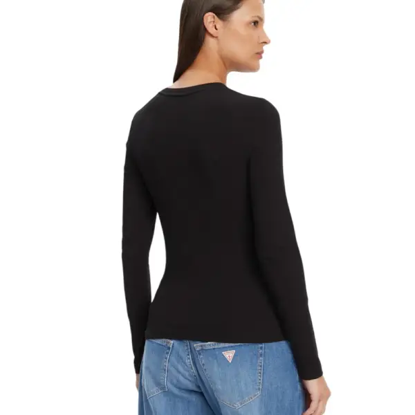 Guess - Γυναικεία Μακρυμάνικη Μπλούζα Slim Fit W4YI22J1314-JBLK Μαύρο W4YI22J1314-JBLK