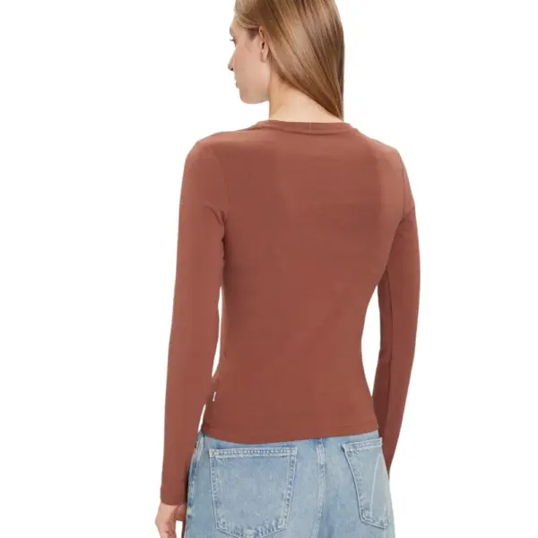 Guess - Γυναικεία Μακρυμάνικη Μπλούζα Slim Fit W4YI22J1314-A10W Καφέ W4YI22J1314-A10W